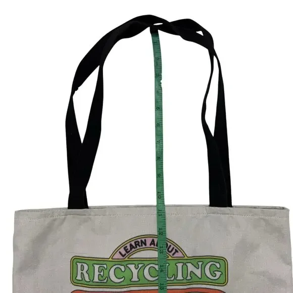 Skeleton “Learn About Recycling” RIP Grave Spooky Tote Bag Whimsygoth Funny - Picture 6 of 8